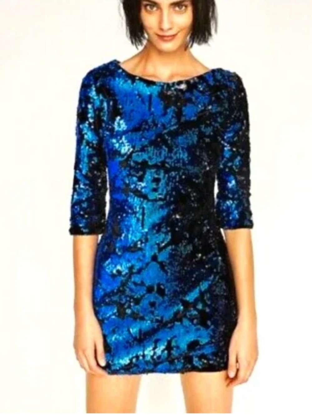 Zara Electric Blue Sequin Mini Dress